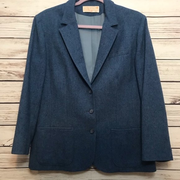 Vintage Pendleton Blue Virgin Wool Blazer - Picture 1 of 5